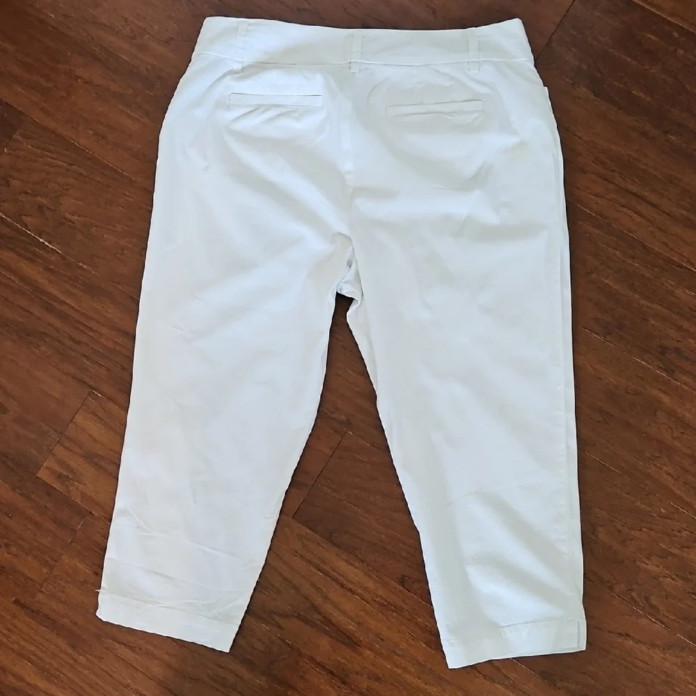 LOFT White Cropped Pants Julie Size 10P - Picture 4 of 6